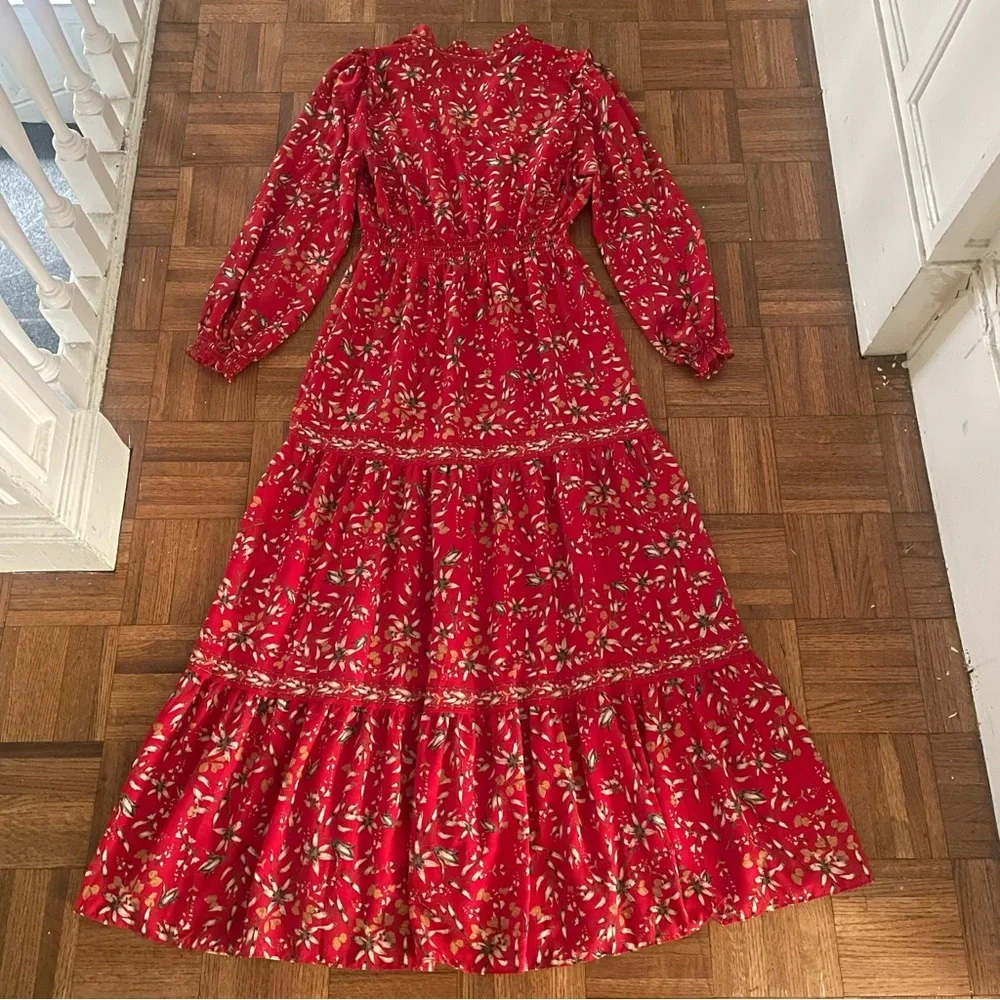 Max Studio London red maxi dress size L - Picture 2 of 8